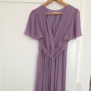 Lavender flowy maternity gown